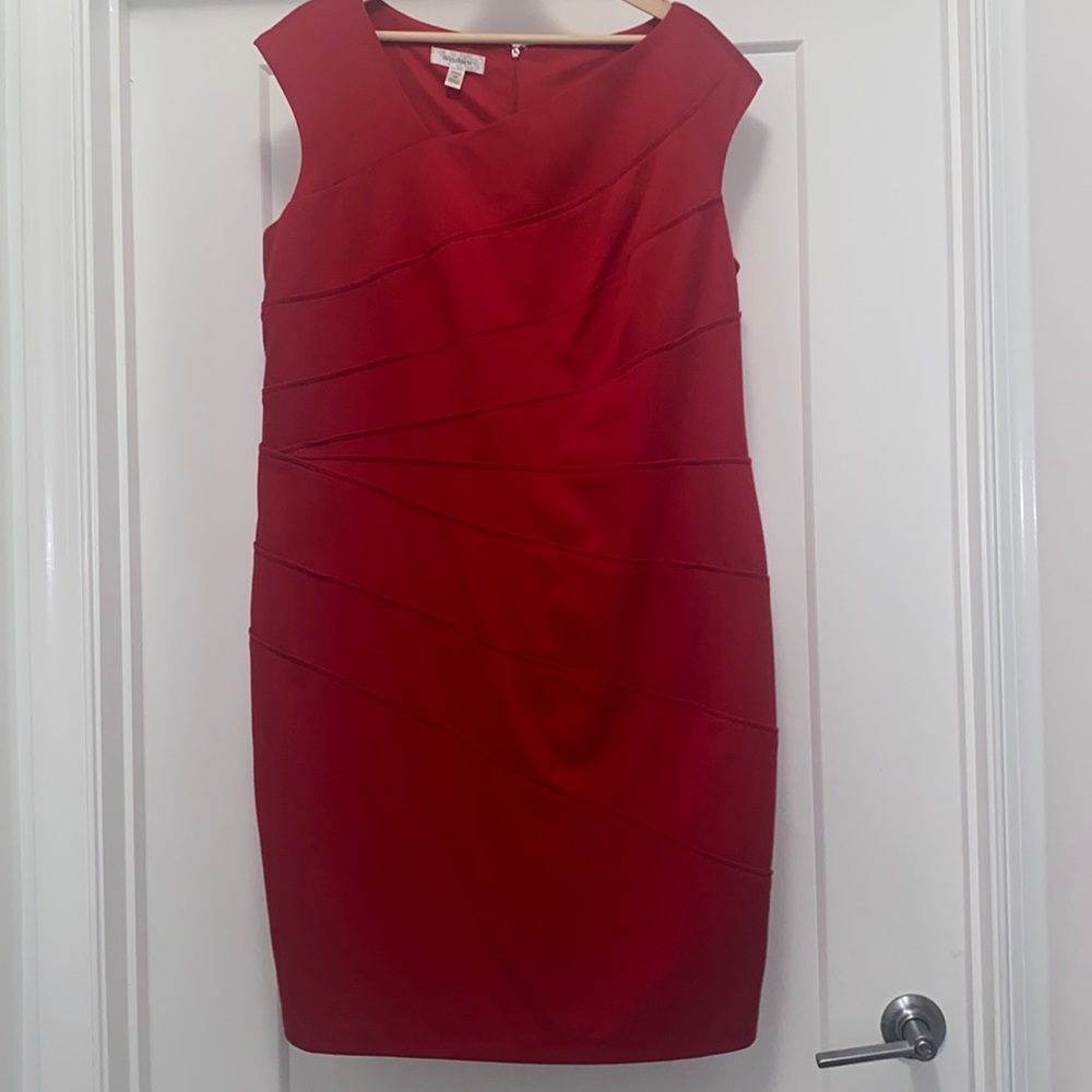 DRESS BARN Red Sleeveless Dress - Size 16